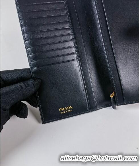 Best Price Prada Saffiano Leather Long Wallet 1MV025 Black 2023