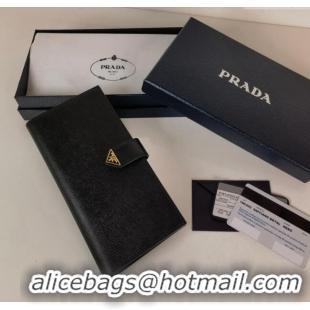 Fashion Discount Prada Saffiano Leather Long Wallet 1MV025 Black 2023