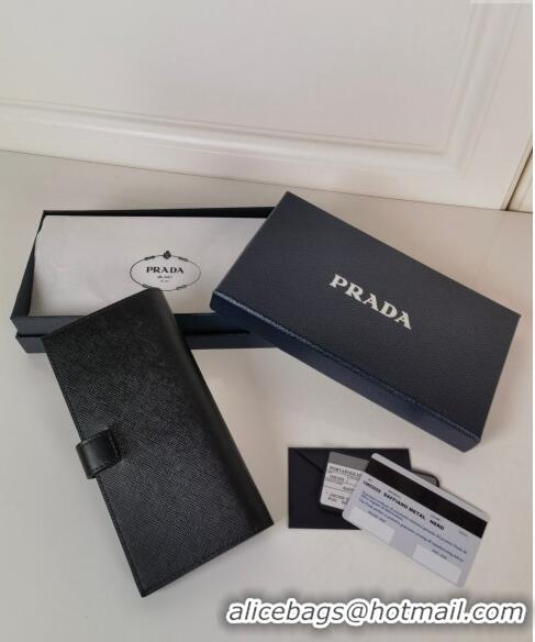 Fashion Discount Prada Saffiano Leather Long Wallet 1MV025 Black 2023