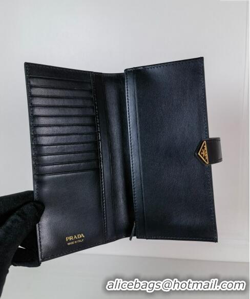 Fashion Discount Prada Saffiano Leather Long Wallet 1MV025 Black 2023