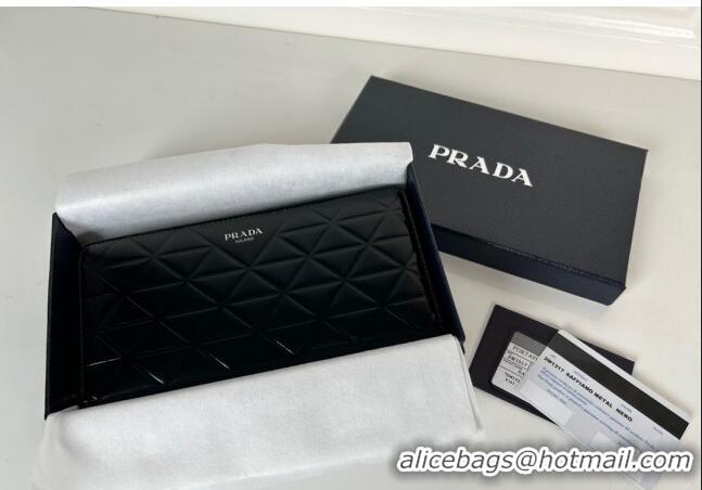 Best Price Prada Men's Brushed leather Small Wallet 2M1317 Black 2024