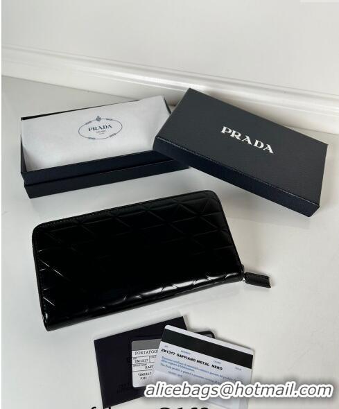 Best Price Prada Men's Brushed leather Small Wallet 2M1317 Black 2024