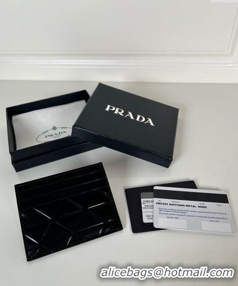 Best Price Prada Brushed leather credit card holder Wallet 2MC223 Black 2024