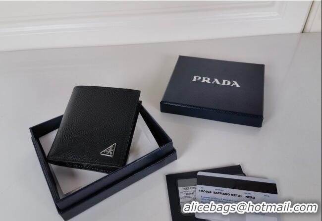 Top Quality Prada Saffiano Leather Card Holder Wallet 2MC101 Black 2024