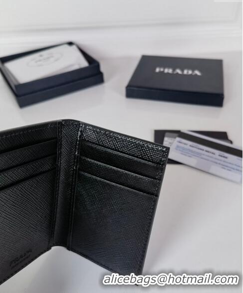 Top Quality Prada Saffiano Leather Card Holder Wallet 2MC101 Black 2024