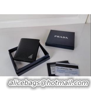 Promotional Prada Saffiano leather wallet Black 2024 2MO004 Black 2024