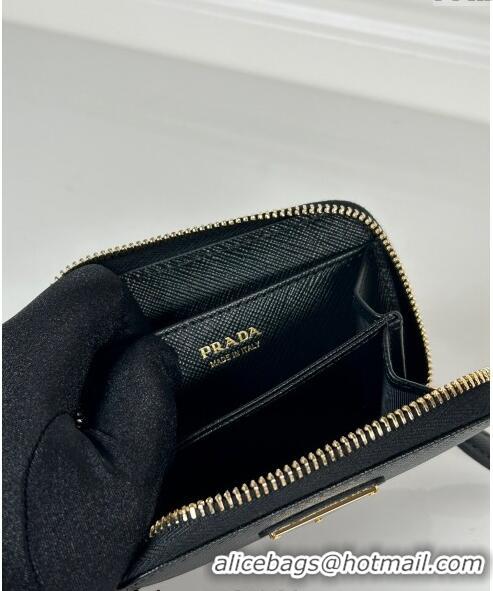 Best Price Prada Saffiano leather Wallet 1MM268 Black 2024