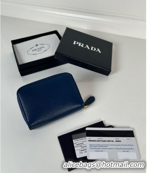 Promotional Prada Saffiano leather Wallet 1MM268 Blue 2024