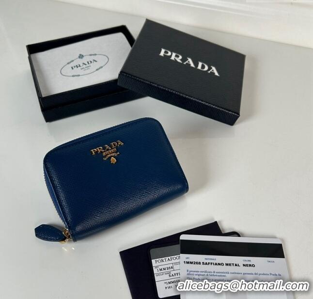 Promotional Prada Saffiano leather Wallet 1MM268 Blue 2024