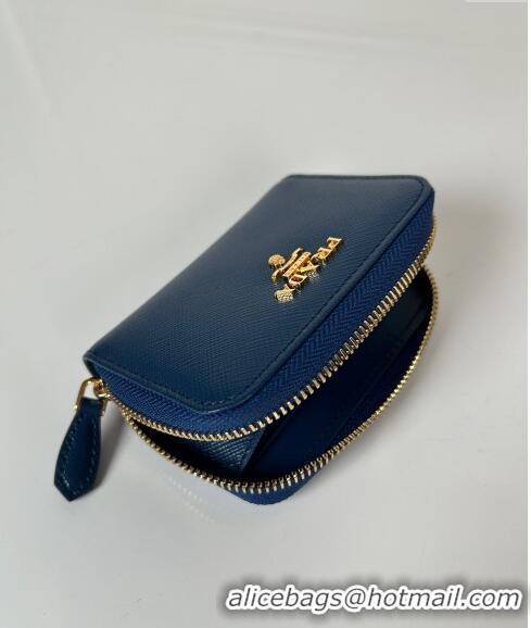 Promotional Prada Saffiano leather Wallet 1MM268 Blue 2024