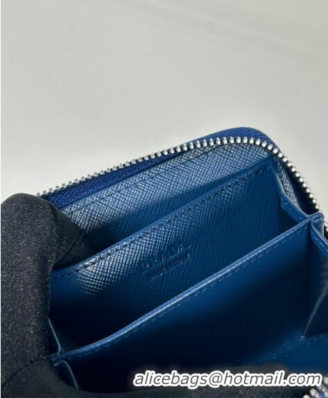 Reasonable Price Prada Saffiano leather Wallet 2MM003 Blue 2024