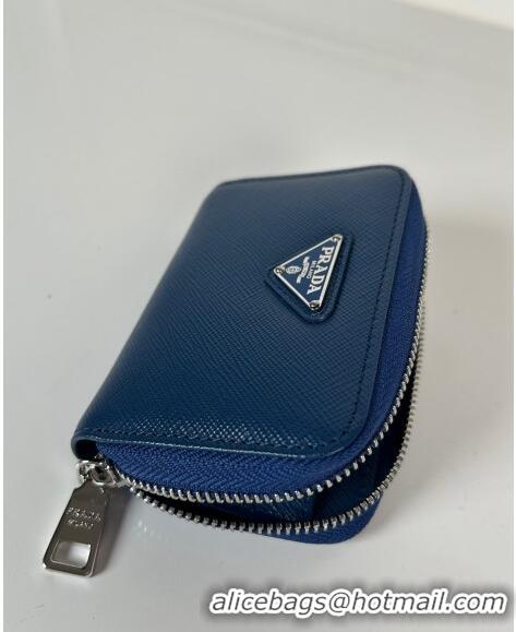 Reasonable Price Prada Saffiano leather Wallet 2MM003 Blue 2024