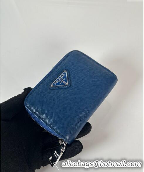 Reasonable Price Prada Saffiano leather Wallet 2MM003 Blue 2024