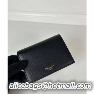 Trendy Design Prada Small Leather Wallet 1MV021 Black 2024