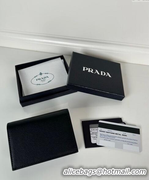 Trendy Design Prada Small Leather Wallet 1MV021 Black 2024