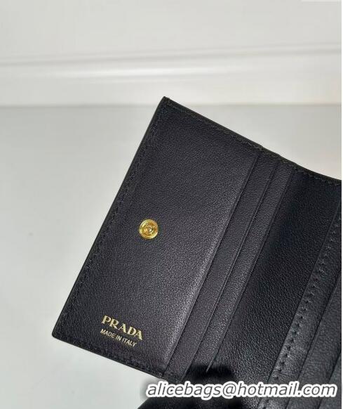 Trendy Design Prada Small Leather Wallet 1MV021 Black 2024