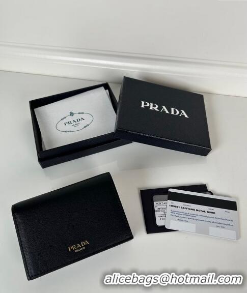 Trendy Design Prada Small Leather Wallet 1MV021 Black 2024