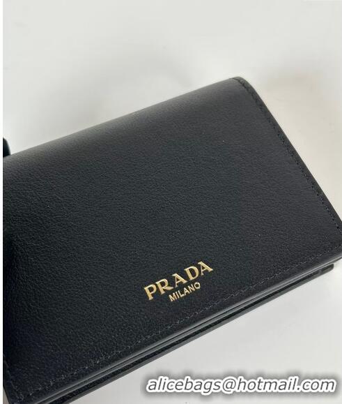 Trendy Design Prada Small Leather Wallet 1MV021 Black 2024