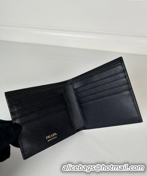 Top Quality Prada Leather Wallet 2MO513 Black 2024