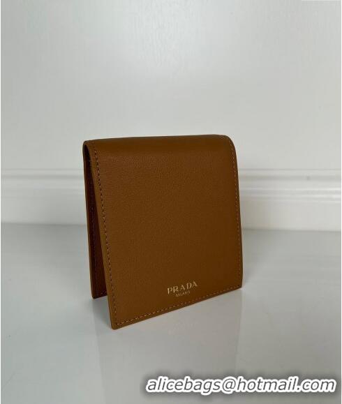 Luxury Discount Prada Leather Wallet 2MO513 Brown 2024