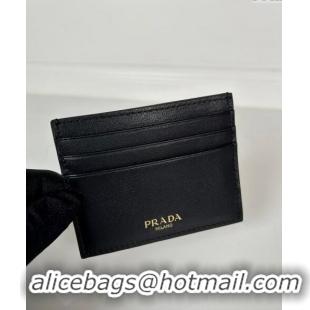 Grade Quality Prada Leather Card Holder Wallet 1MC025 Black 2024