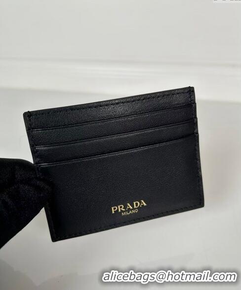 Grade Quality Prada Leather Card Holder Wallet 1MC025 Black 2024