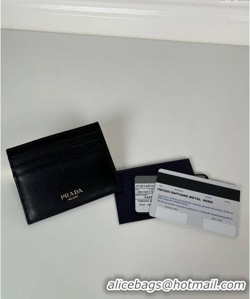 Grade Quality Prada Leather Card Holder Wallet 1MC025 Black 2024