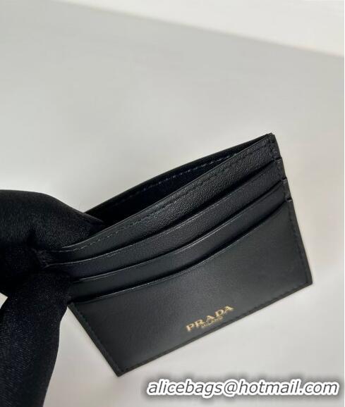 Grade Quality Prada Leather Card Holder Wallet 1MC025 Black 2024