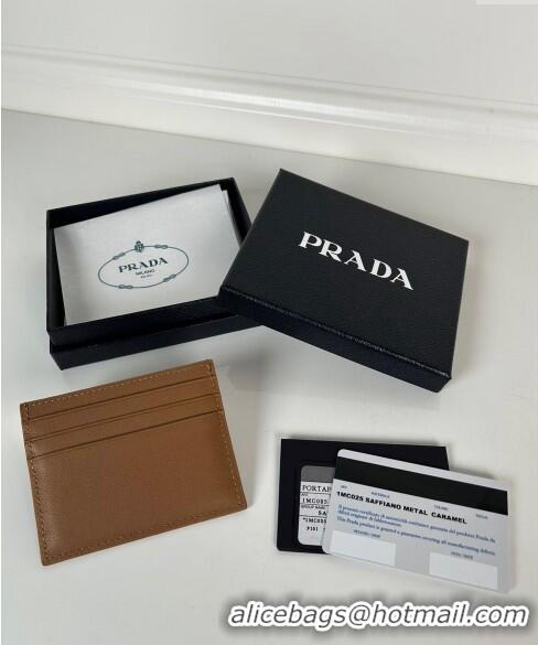 Luxurious Discount Prada Leather Card Holder Wallet 1MC025 Brown 2024