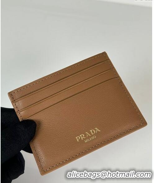 Luxurious Discount Prada Leather Card Holder Wallet 1MC025 Brown 2024