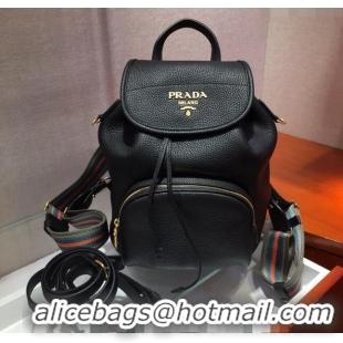 Spot Bulk Prada Grained Leather Backpack 1BZ035 Black 2023