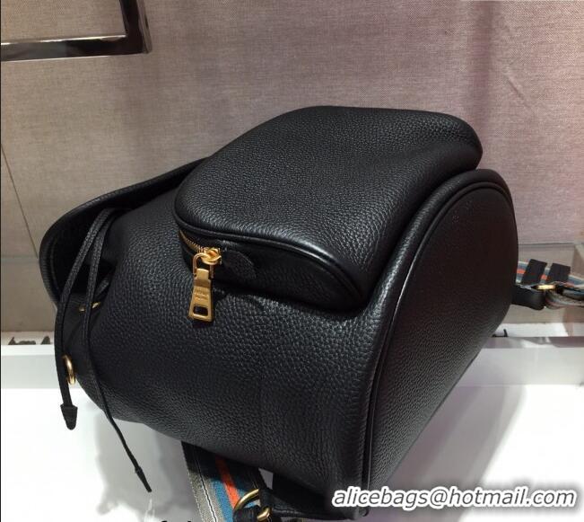 Spot Bulk Prada Grained Leather Backpack 1BZ035 Black 2023