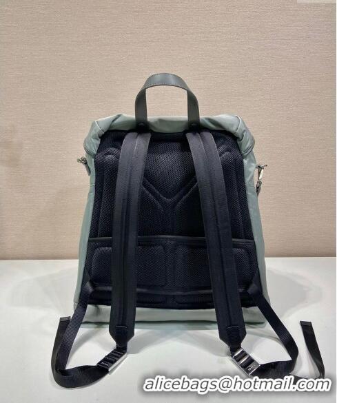 Top Quality Prada Mens Re-Nylon and leather backpack bag 2VZ108 Grey 2024