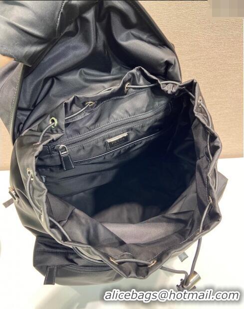 Buy Classic Prada Mens Re-Nylon and leather backpack bag 2VZ108 Black 2024