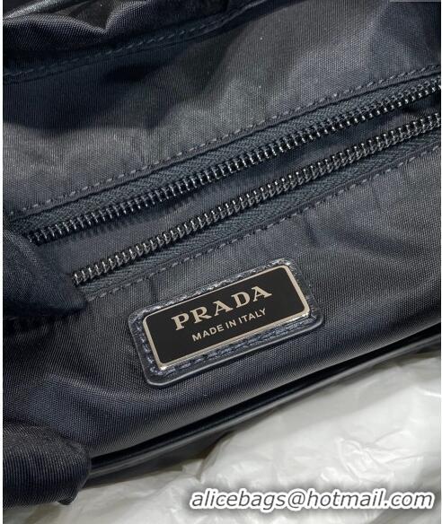 Buy Classic Prada Mens Re-Nylon and leather backpack bag 2VZ108 Black 2024