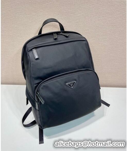 Original Cheap Prada Re-Nylon and Saffiano leather backpack bag 2VZ104 Black 2024