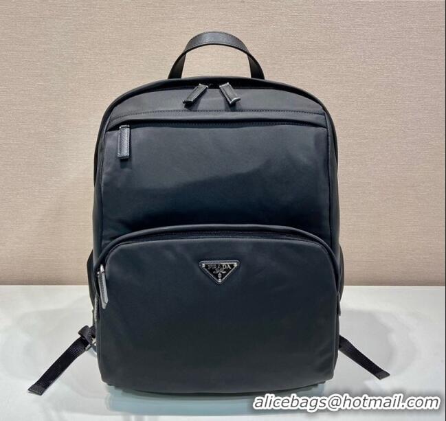 Original Cheap Prada Re-Nylon and Saffiano leather backpack bag 2VZ104 Black 2024