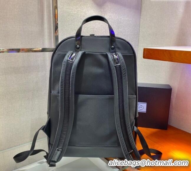 Top Quality Prada Mens Re-Nylon and leather backpack bag 2VZ084 Black 2024