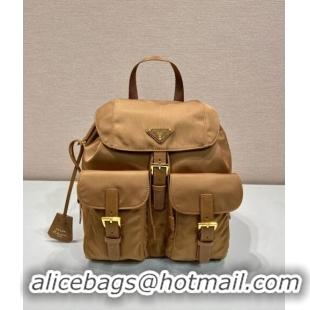 Particularly Recommended Prada Small Nylon Backpack bag 1BZ677 Cork Beige 2024