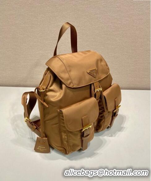 Particularly Recommended Prada Small Nylon Backpack bag 1BZ677 Cork Beige 2024