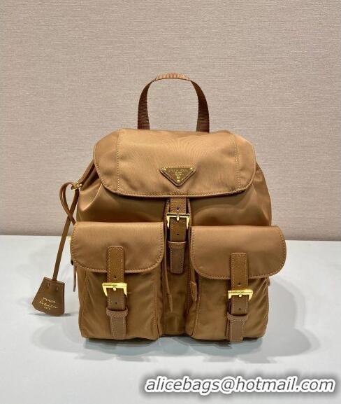 Particularly Recommended Prada Small Nylon Backpack bag 1BZ677 Cork Beige 2024