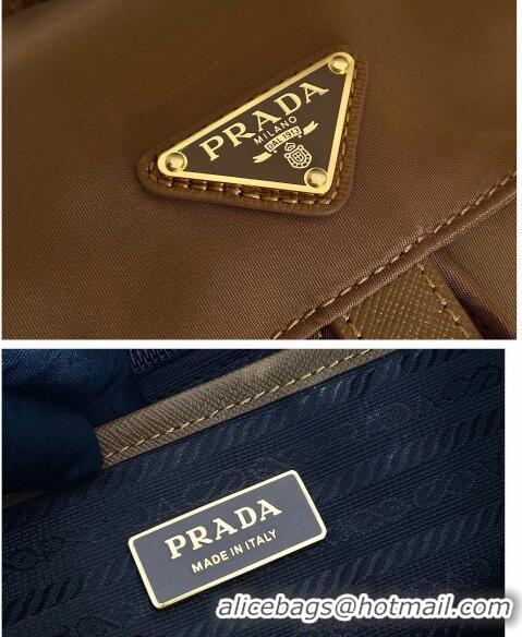 Particularly Recommended Prada Small Nylon Backpack bag 1BZ677 Cork Beige 2024