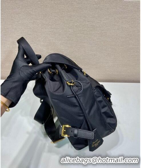 Buy Wholesale Prada Small Nylon Backpack Bag 1BZ677 Black/Gold 2024