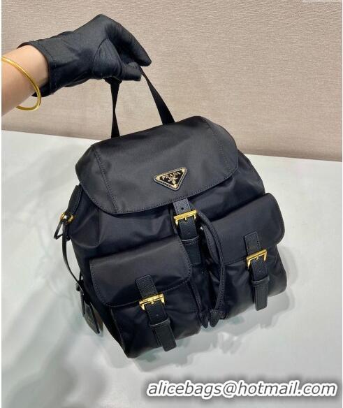 Buy Wholesale Prada Small Nylon Backpack Bag 1BZ677 Black/Gold 2024