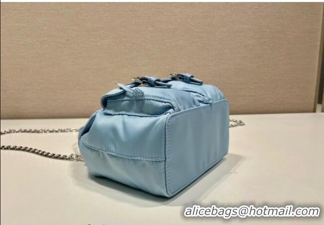 New Product Prada Re-Nylon Mini Backpack Bag 1BH029 Light Blue 2024