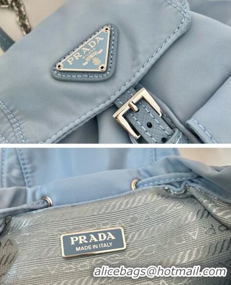 New Product Prada Re-Nylon Mini Backpack Bag 1BH029 Light Blue 2024