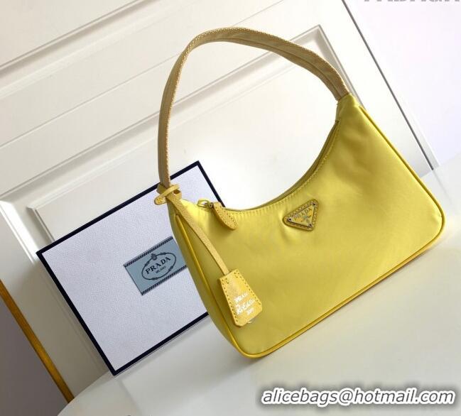 Original Cheap Prada Re-Nylon Re-Edition 2000 Mini Bag 1NE515 Sunny Yellow 2023