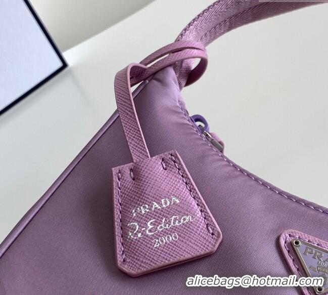 Spot Discount Prada Re-Nylon Re-Edition 2000 Mini Bag 1NE515 Light Purple 2023