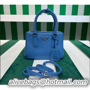 Low Price Prada Galleria Nappa Leather Mini Bag 1BA906 Blue 2023