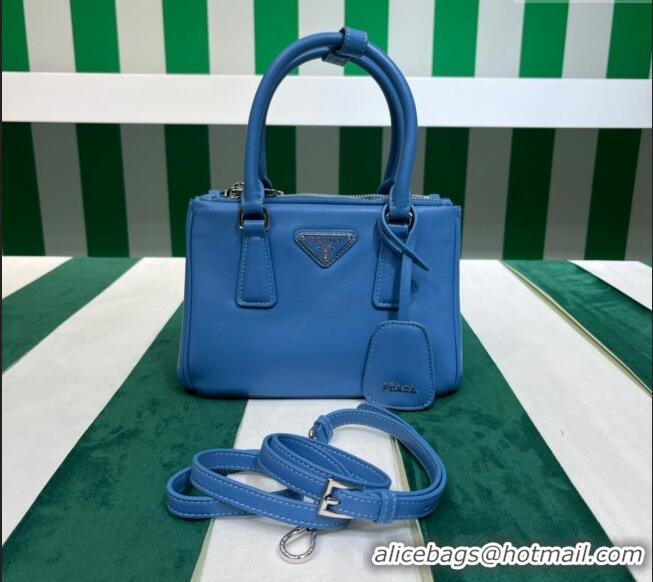 Low Price Prada Galleria Nappa Leather Mini Bag 1BA906 Blue 2023